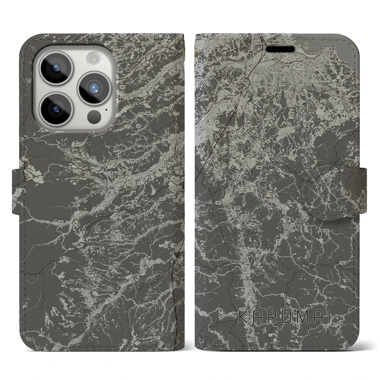 【軽米(岩手県)】地図柄iPhoneケース(手帳タイプ)