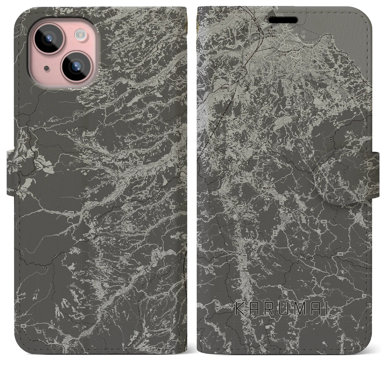 【軽米(岩手県)】地図柄iPhoneケース(手帳タイプ)