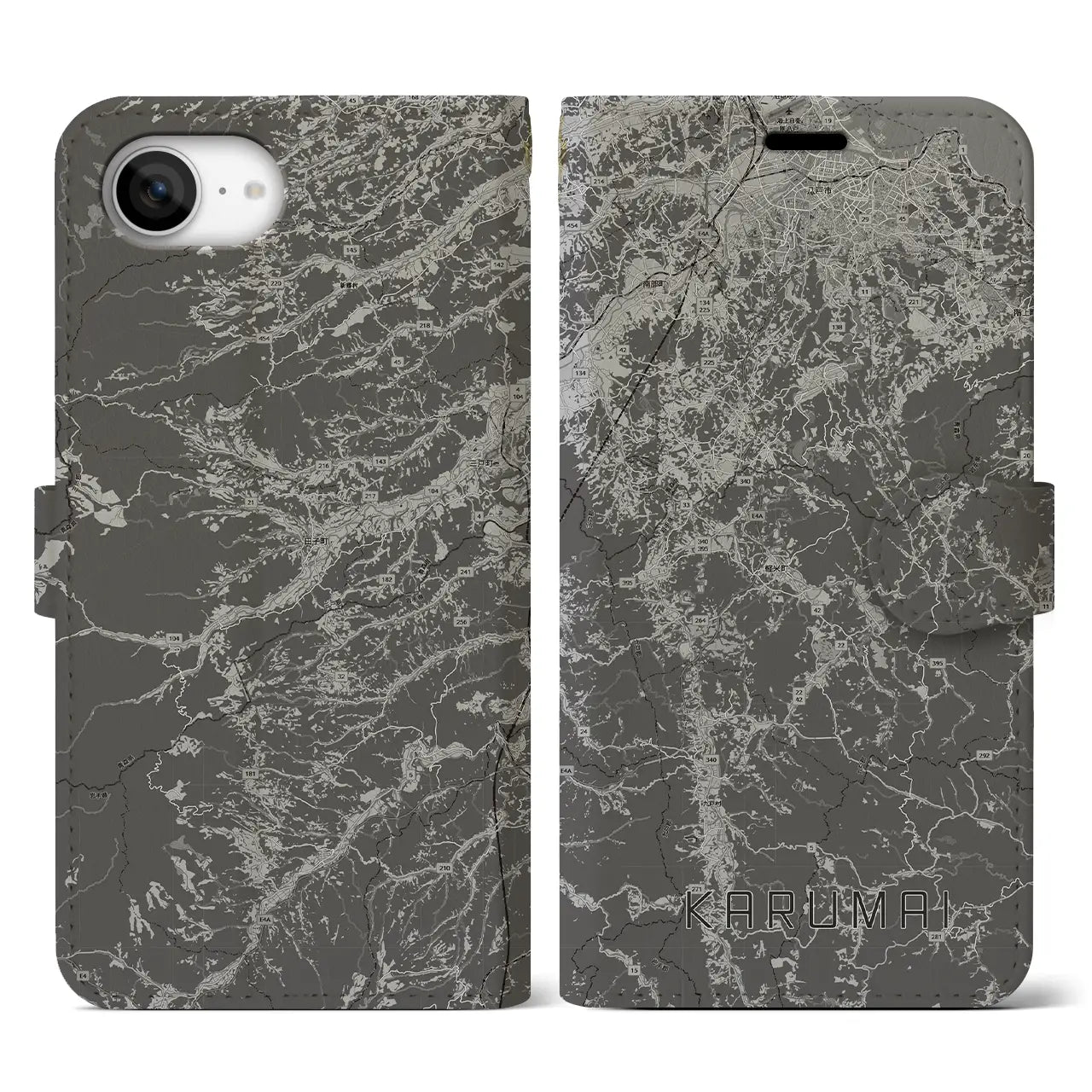 【軽米(岩手県)】地図柄iPhoneケース(手帳タイプ)