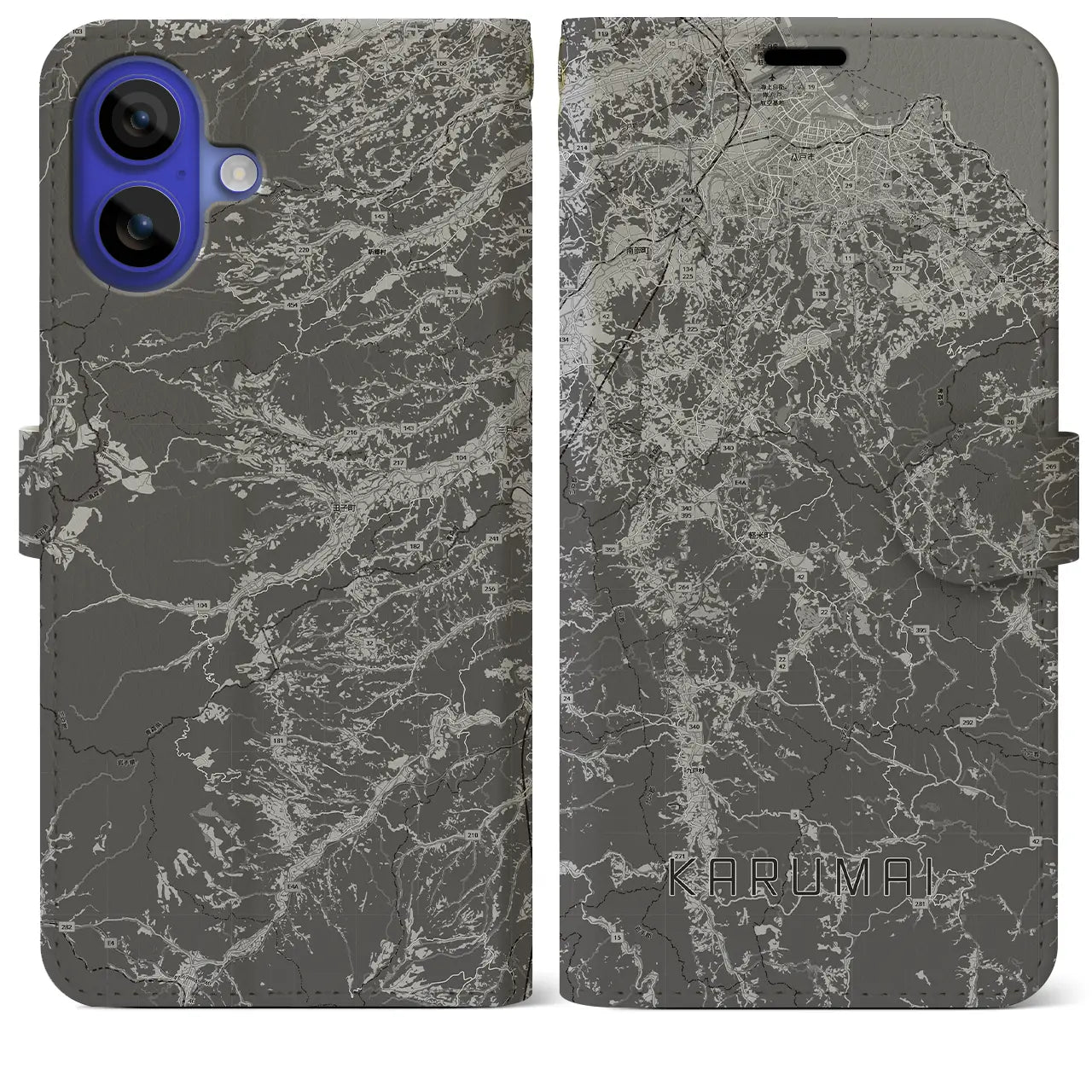 【軽米(岩手県)】地図柄iPhoneケース(手帳タイプ)