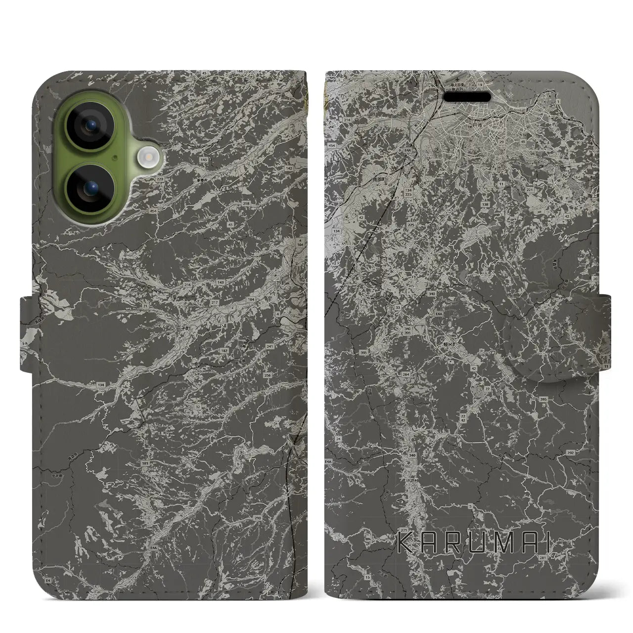 【軽米(岩手県)】地図柄iPhoneケース(手帳タイプ)