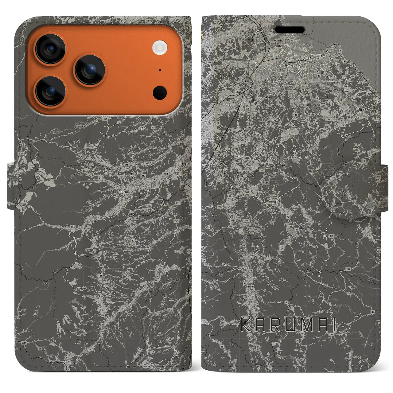 【軽米(岩手県)】地図柄iPhoneケース(手帳タイプ)