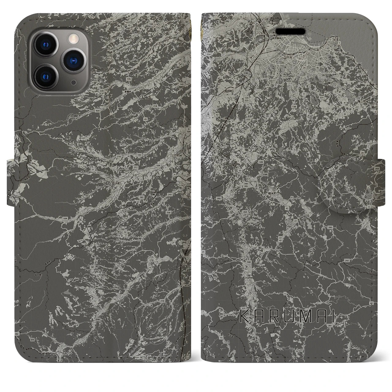 【軽米(岩手県)】地図柄iPhoneケース(手帳タイプ)