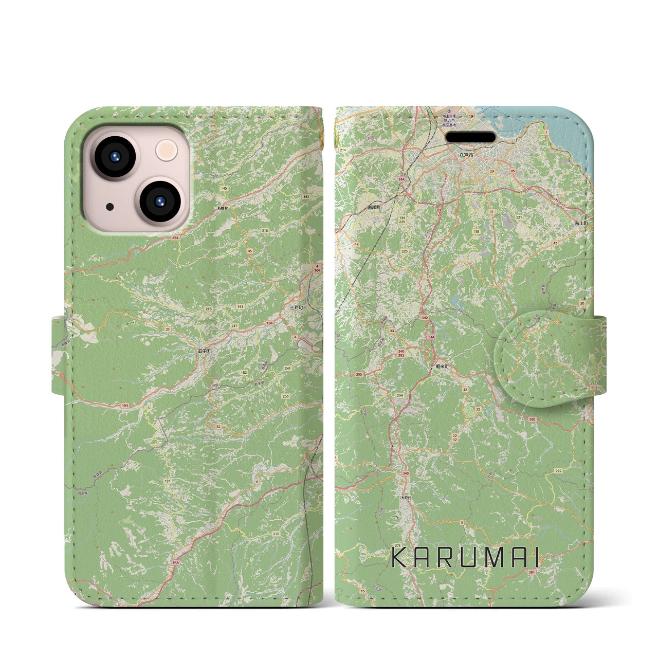 【軽米(岩手県)】地図柄iPhoneケース(手帳タイプ)