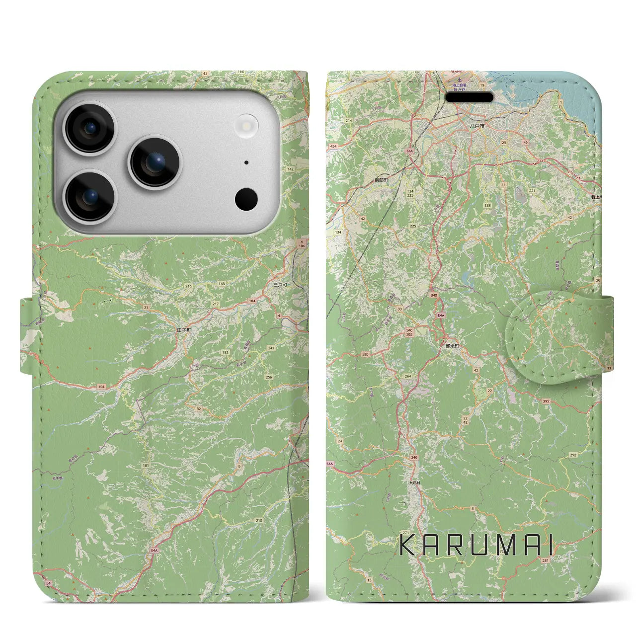 【軽米(岩手県)】地図柄iPhoneケース(手帳タイプ)