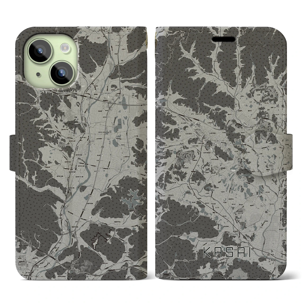 【加西(兵庫県)】地図柄iPhoneケース(手帳タイプ)