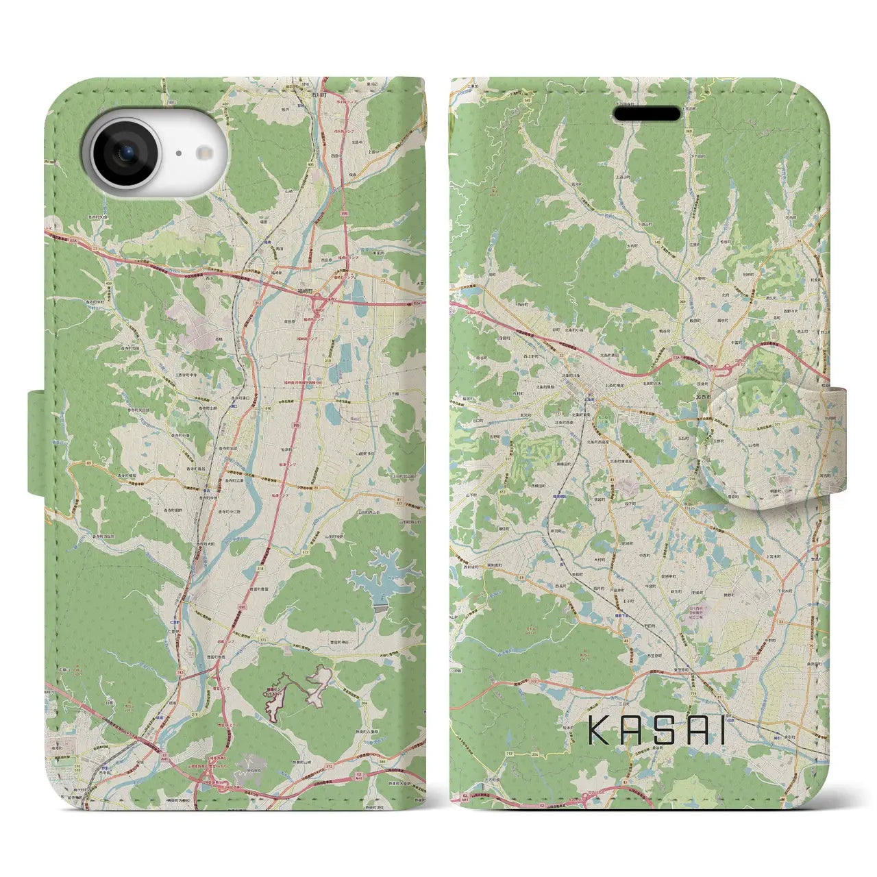 【加西(兵庫県)】地図柄iPhoneケース(手帳タイプ)