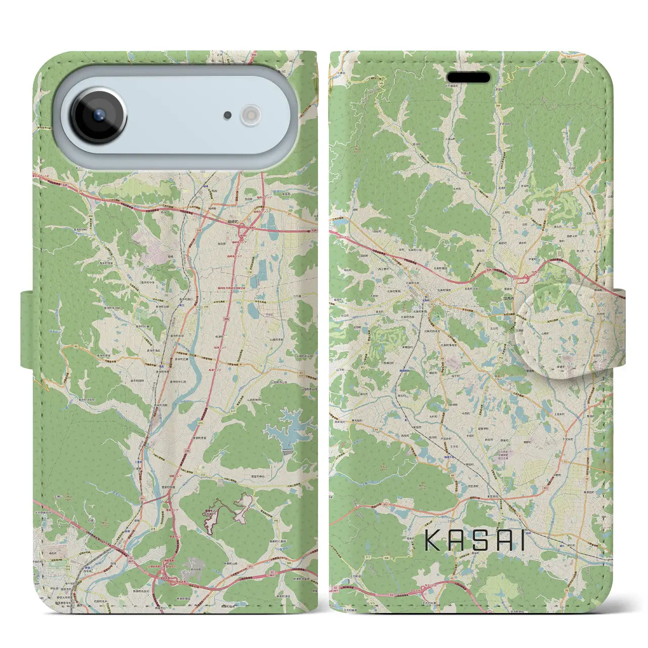 【加西(兵庫県)】地図柄iPhoneケース(手帳タイプ)