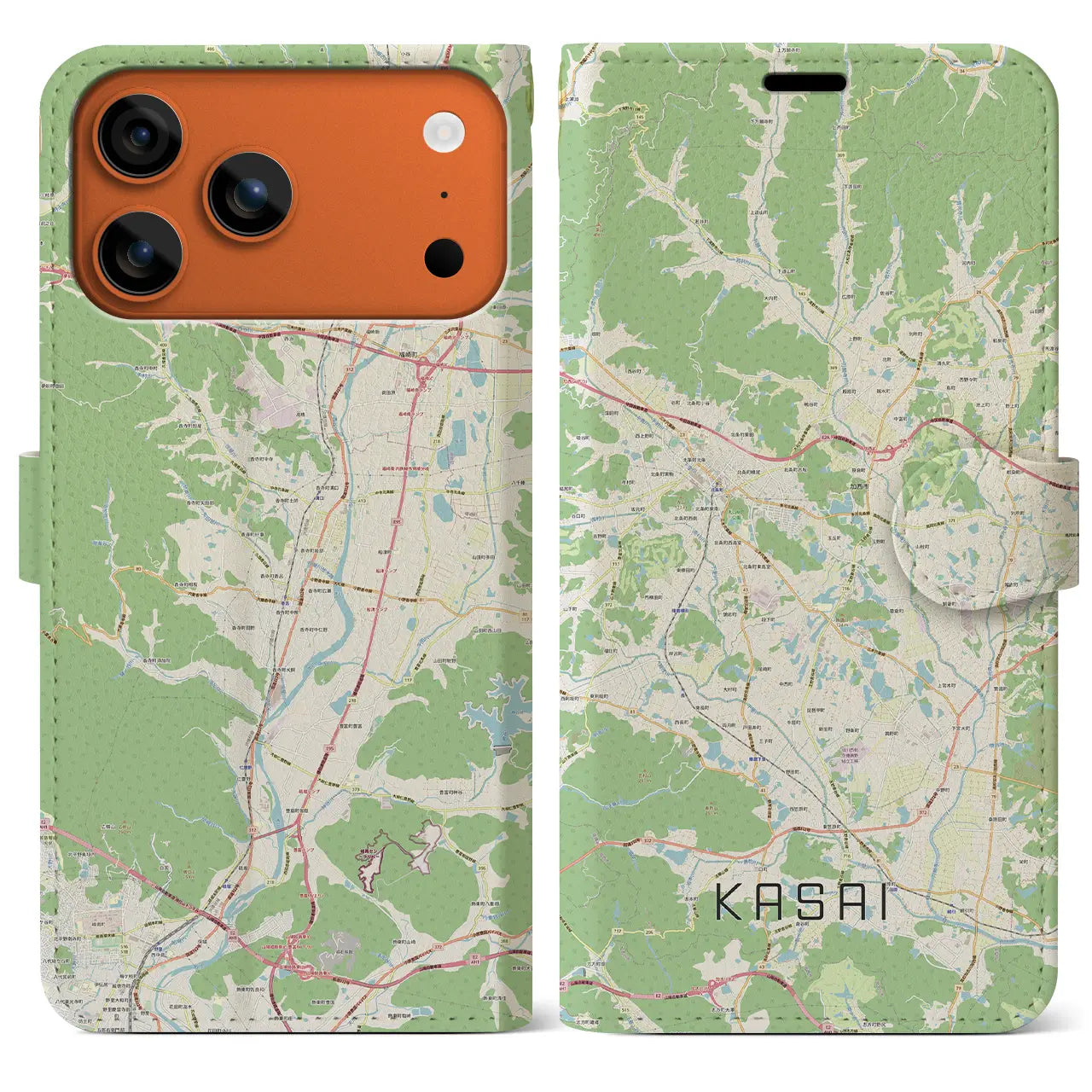 【加西(兵庫県)】地図柄iPhoneケース(手帳タイプ)