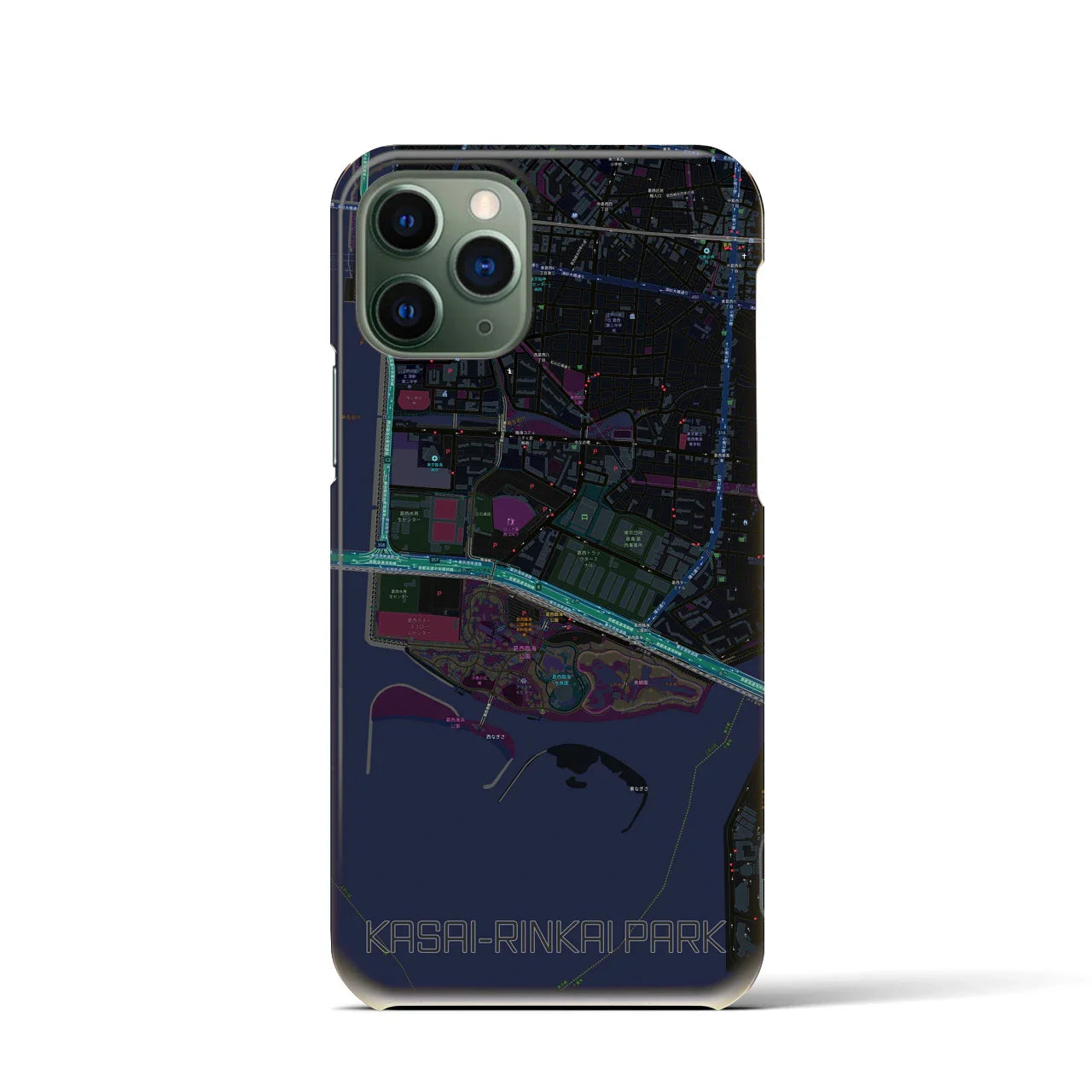 【葛西臨海公園(東京都)】地図柄iPhoneケース(バックカバータイプ)