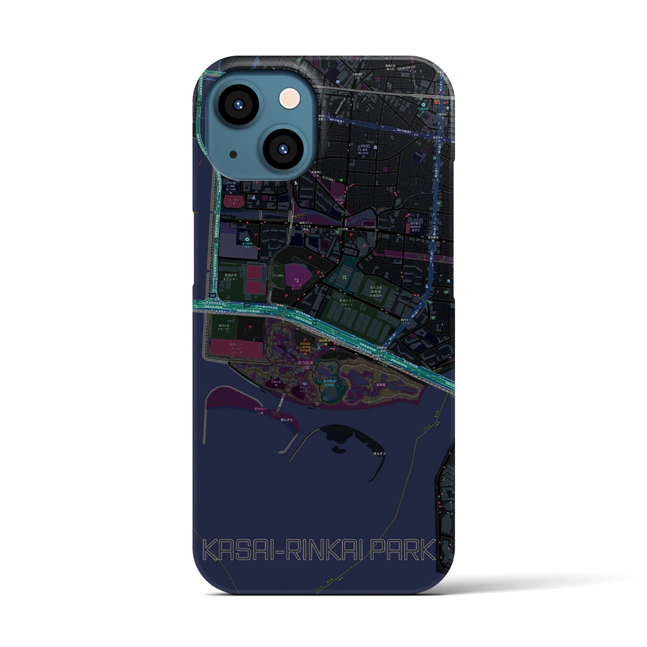 【葛西臨海公園(東京都)】地図柄iPhoneケース(バックカバータイプ)