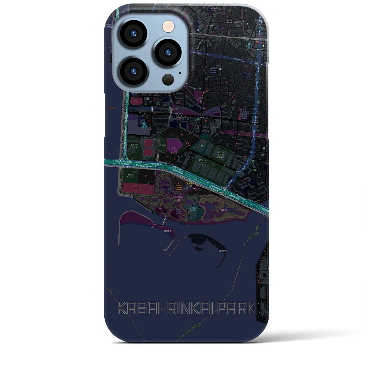 【葛西臨海公園(東京都)】地図柄iPhoneケース(バックカバータイプ)