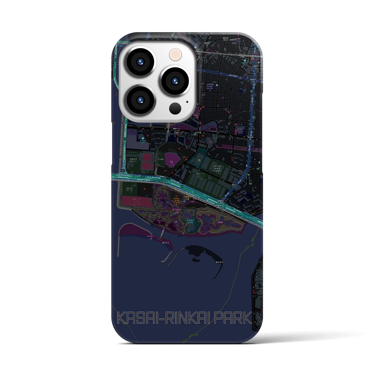 【葛西臨海公園(東京都)】地図柄iPhoneケース(バックカバータイプ)