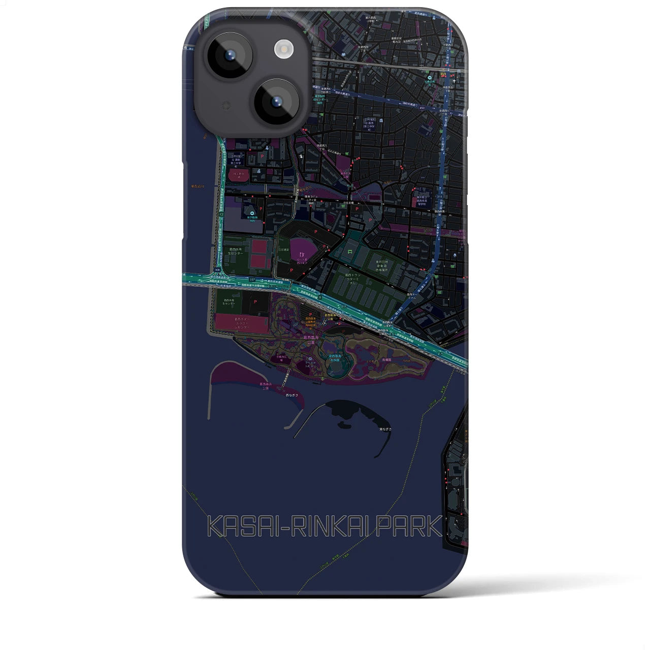 【葛西臨海公園(東京都)】地図柄iPhoneケース(バックカバータイプ)