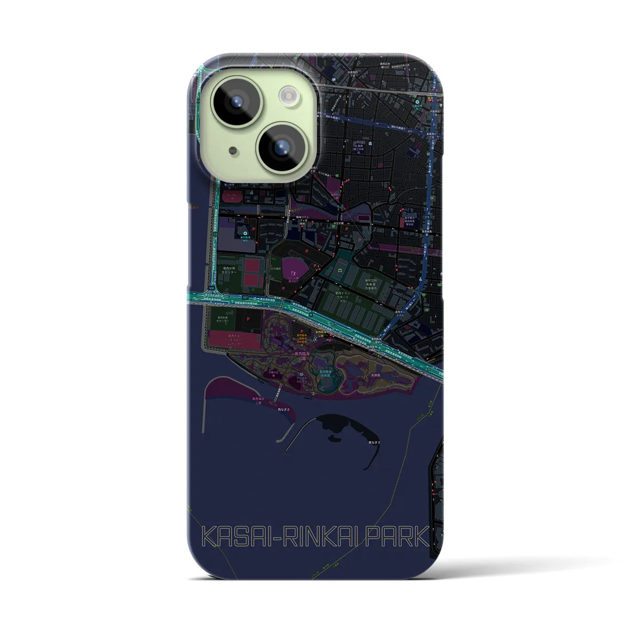 【葛西臨海公園(東京都)】地図柄iPhoneケース(バックカバータイプ)