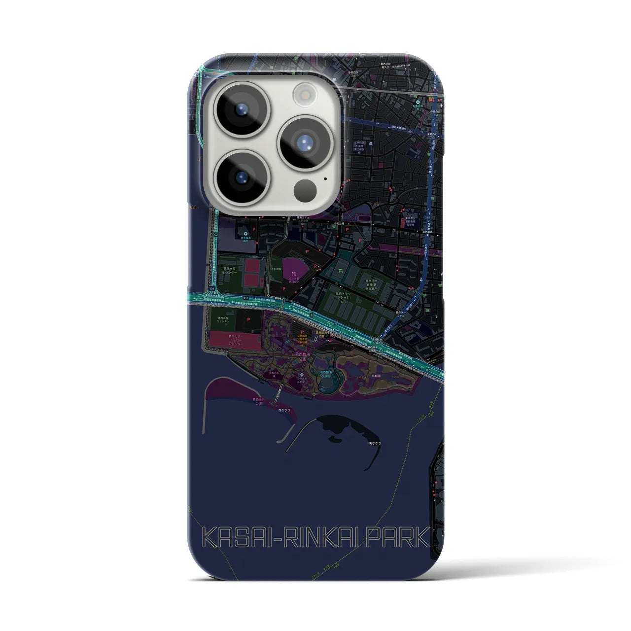 【葛西臨海公園(東京都)】地図柄iPhoneケース(バックカバータイプ)