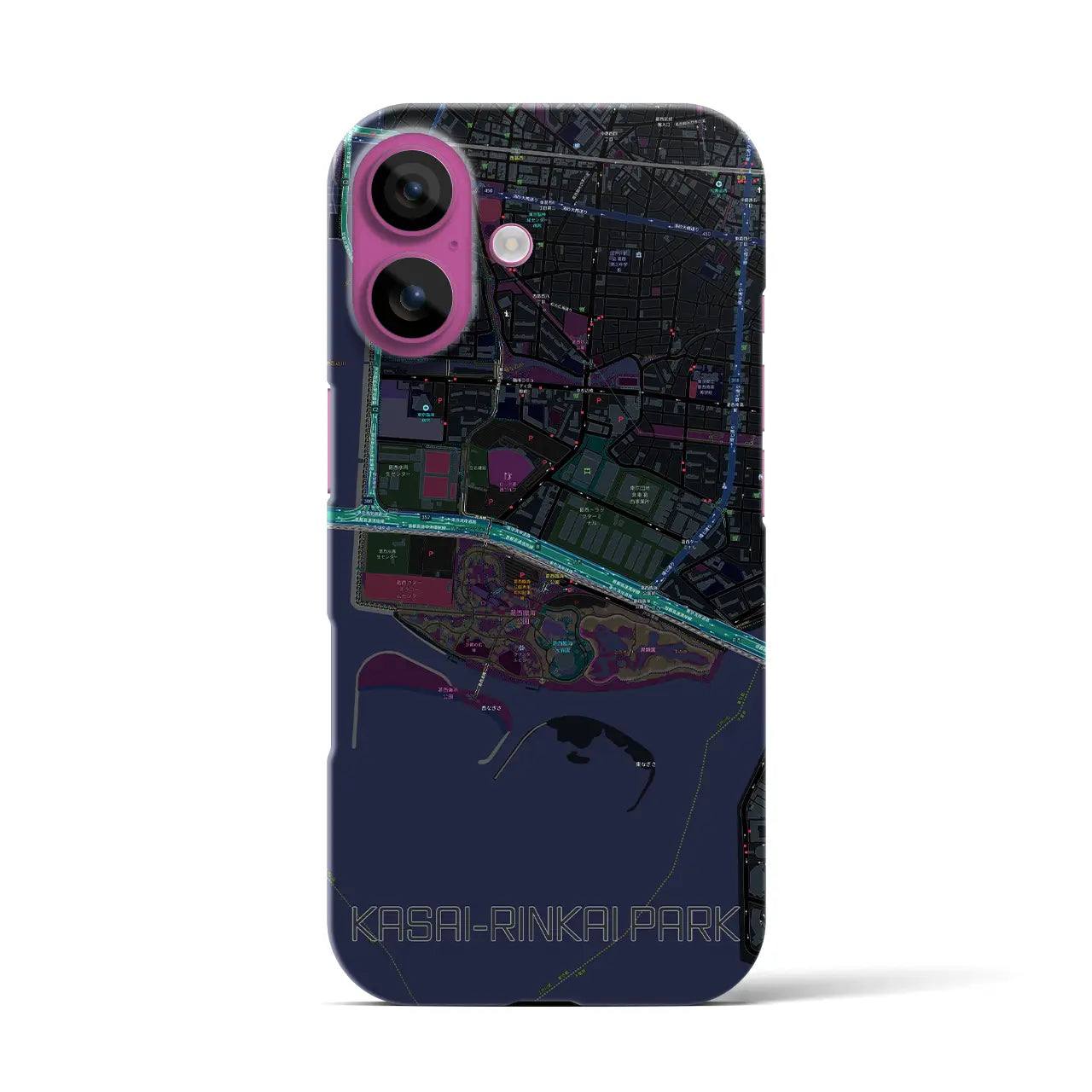 【葛西臨海公園(東京都)】地図柄iPhoneケース(バックカバータイプ)