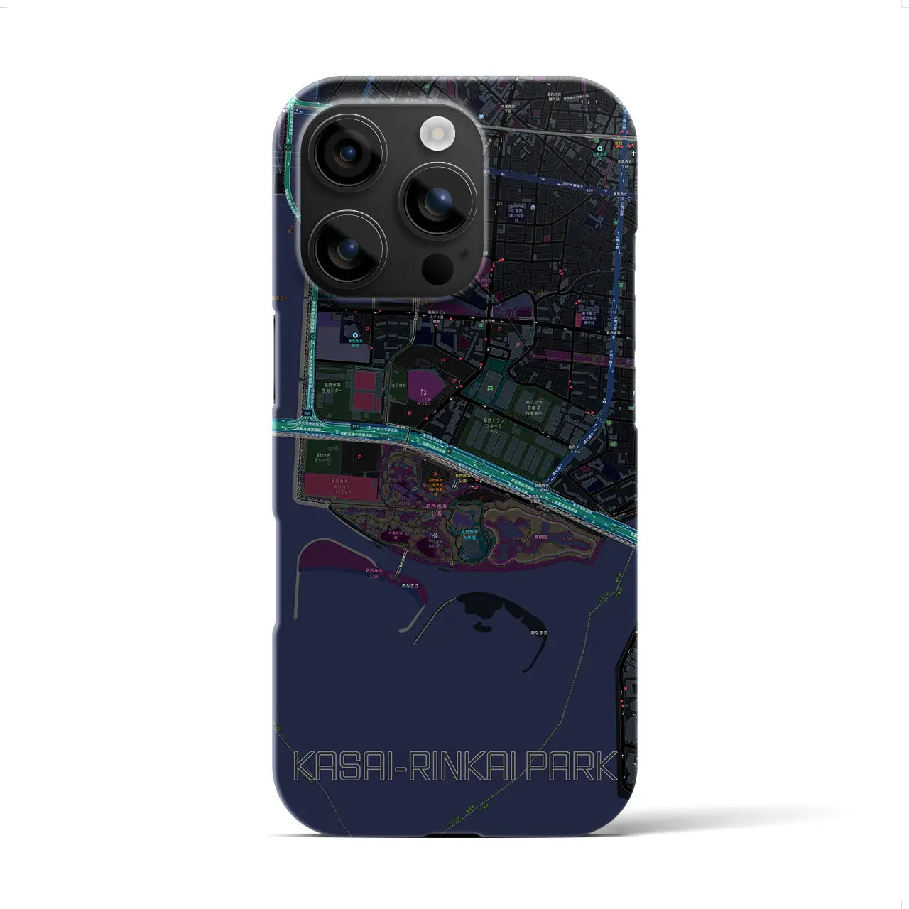 【葛西臨海公園(東京都)】地図柄iPhoneケース(バックカバータイプ)