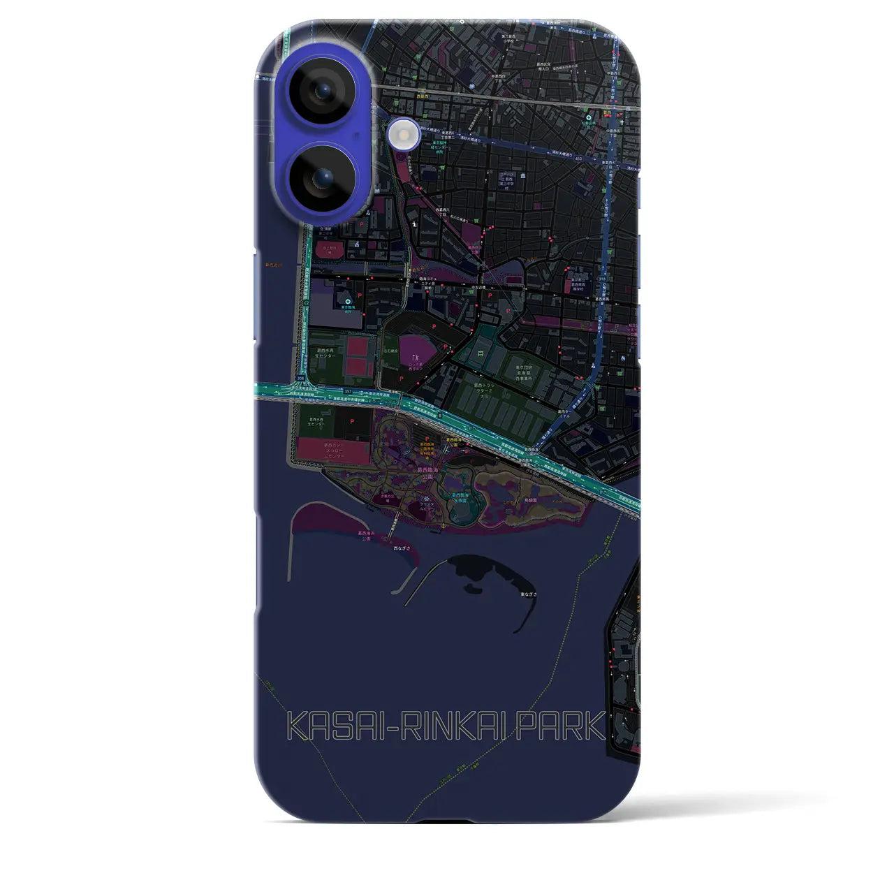 【葛西臨海公園(東京都)】地図柄iPhoneケース(バックカバータイプ)