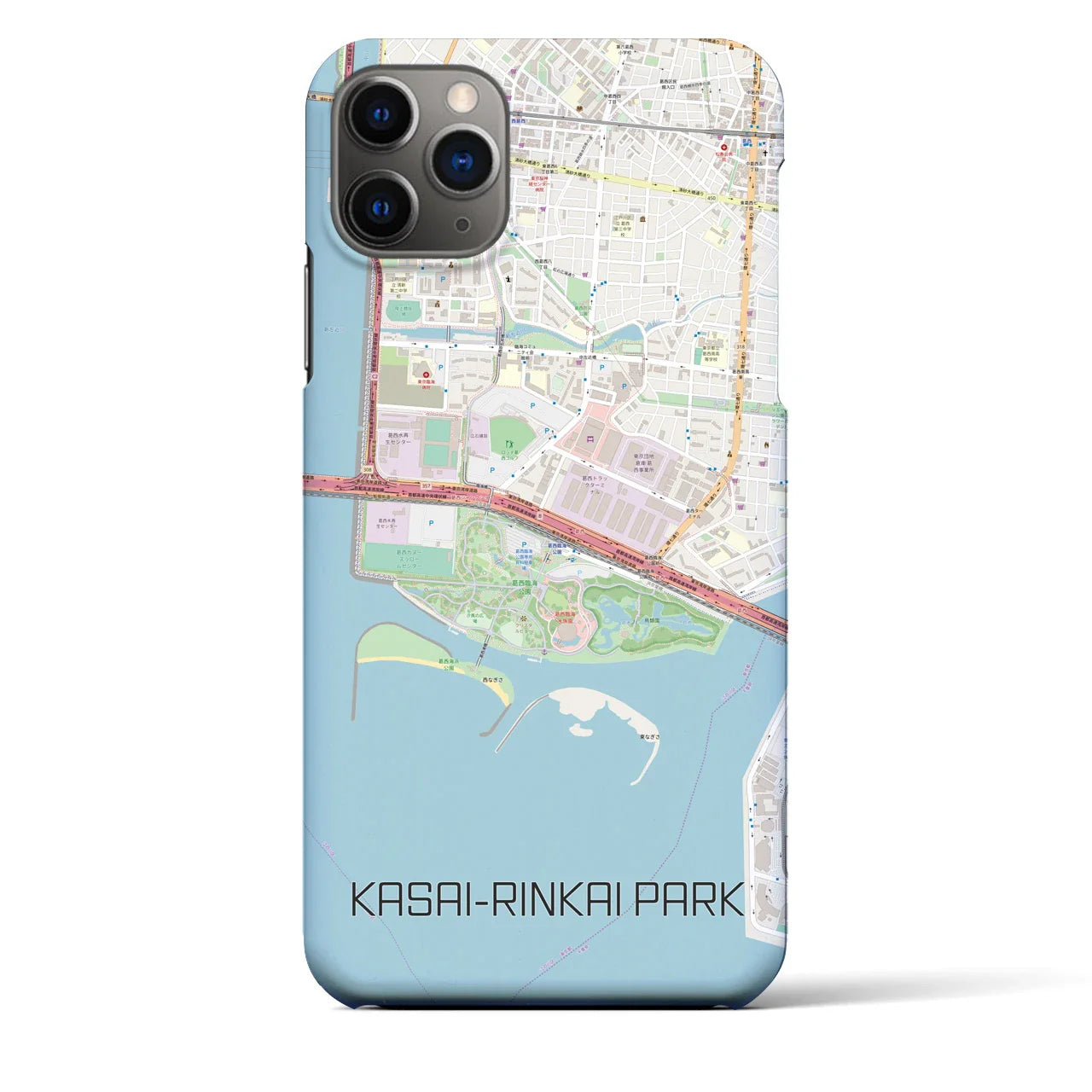【葛西臨海公園(東京都)】地図柄iPhoneケース(バックカバータイプ)
