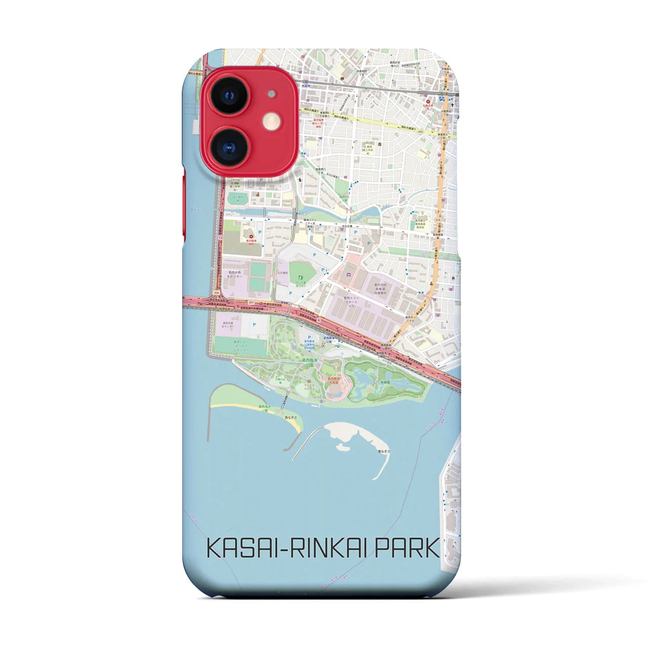 【葛西臨海公園(東京都)】地図柄iPhoneケース(バックカバータイプ)