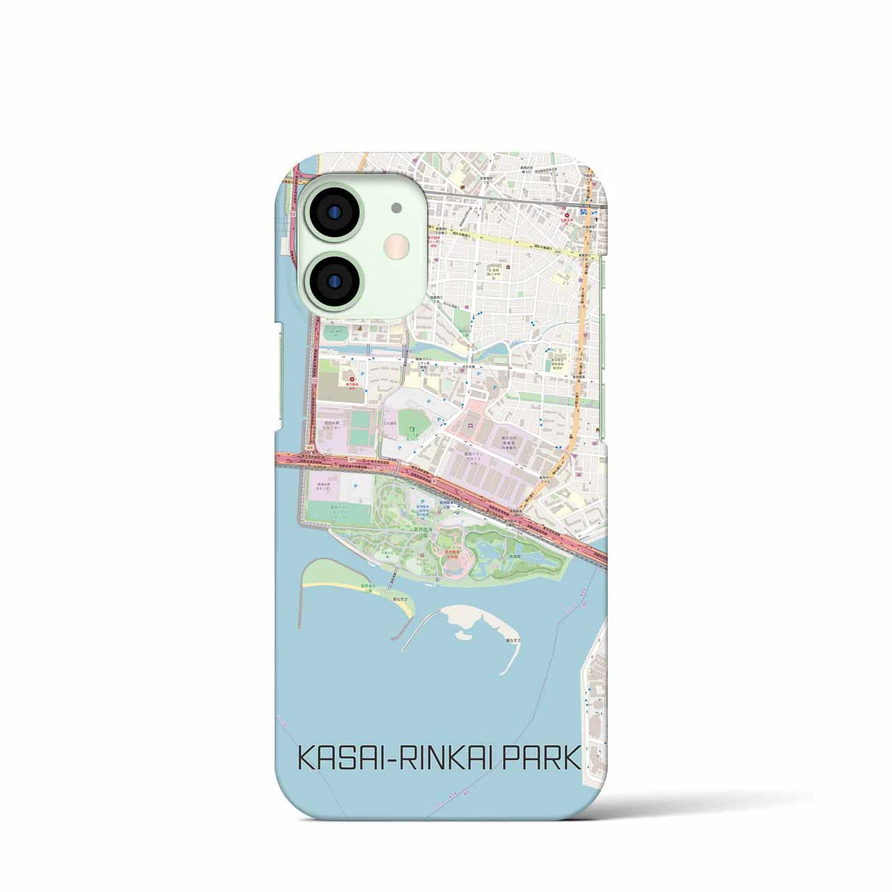 【葛西臨海公園(東京都)】地図柄iPhoneケース(バックカバータイプ)
