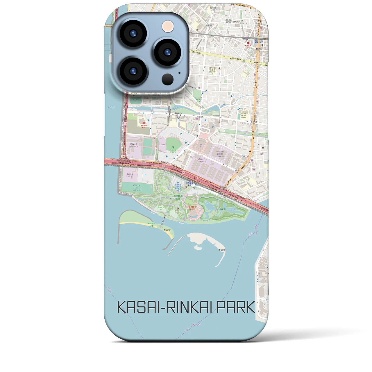 【葛西臨海公園(東京都)】地図柄iPhoneケース(バックカバータイプ)