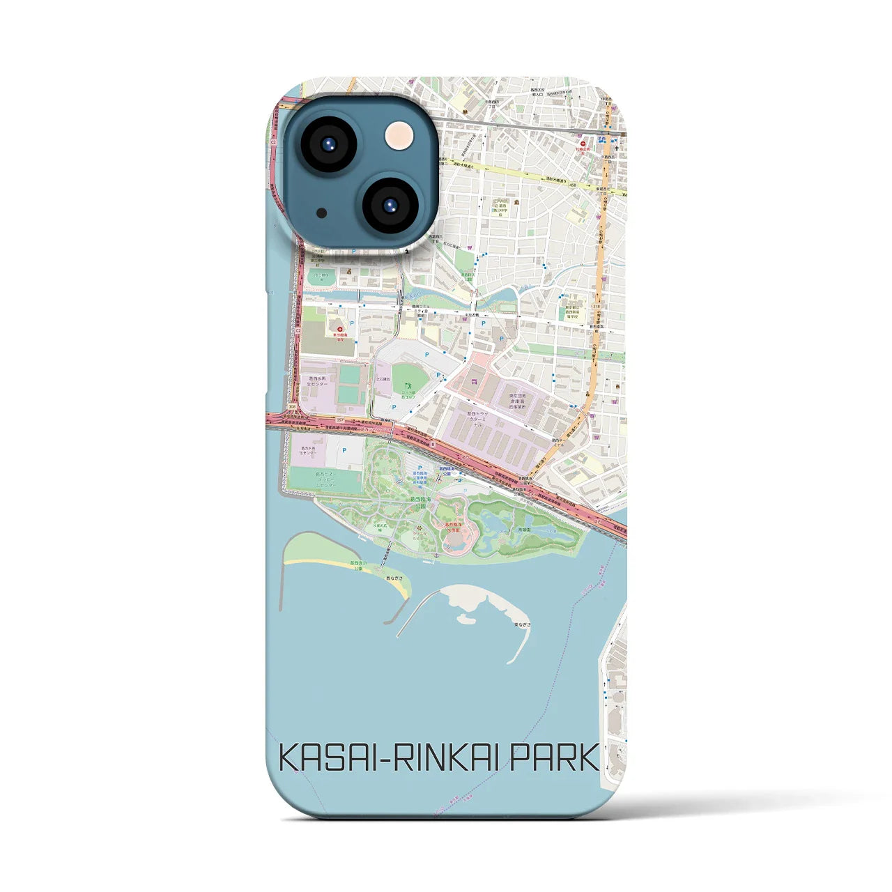 【葛西臨海公園(東京都)】地図柄iPhoneケース(バックカバータイプ)