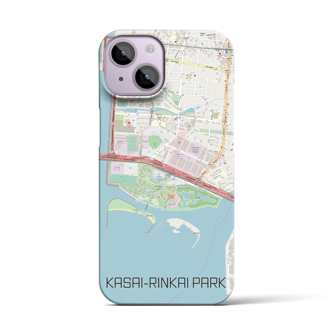 【葛西臨海公園(東京都)】地図柄iPhoneケース(バックカバータイプ)