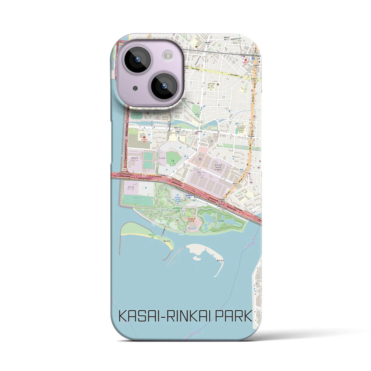 【葛西臨海公園(東京都)】地図柄iPhoneケース(バックカバータイプ)