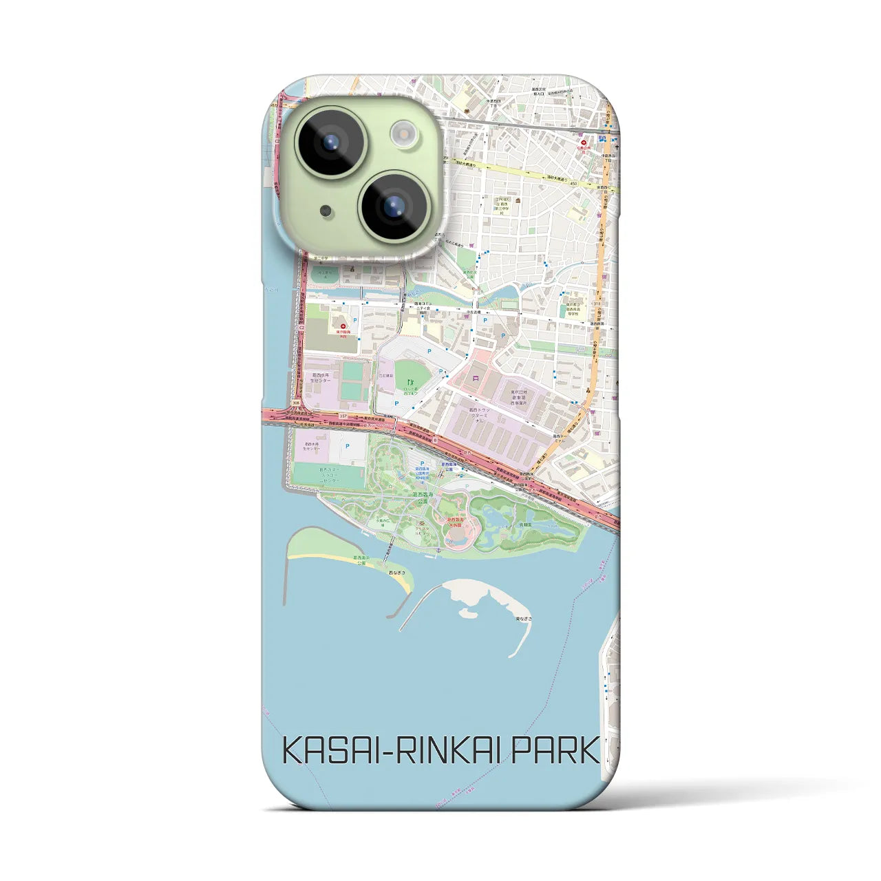 【葛西臨海公園(東京都)】地図柄iPhoneケース(バックカバータイプ)