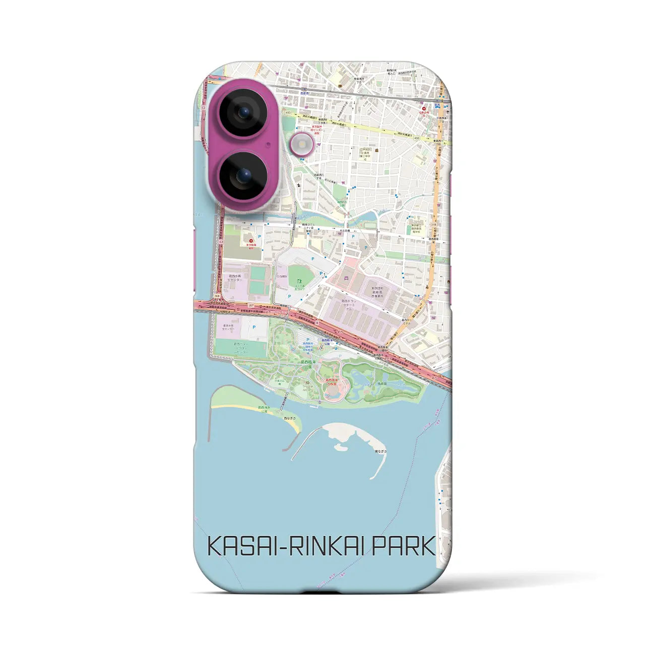 【葛西臨海公園(東京都)】地図柄iPhoneケース(バックカバータイプ)