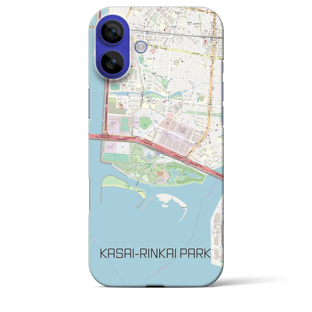 【葛西臨海公園(東京都)】地図柄iPhoneケース(バックカバータイプ)