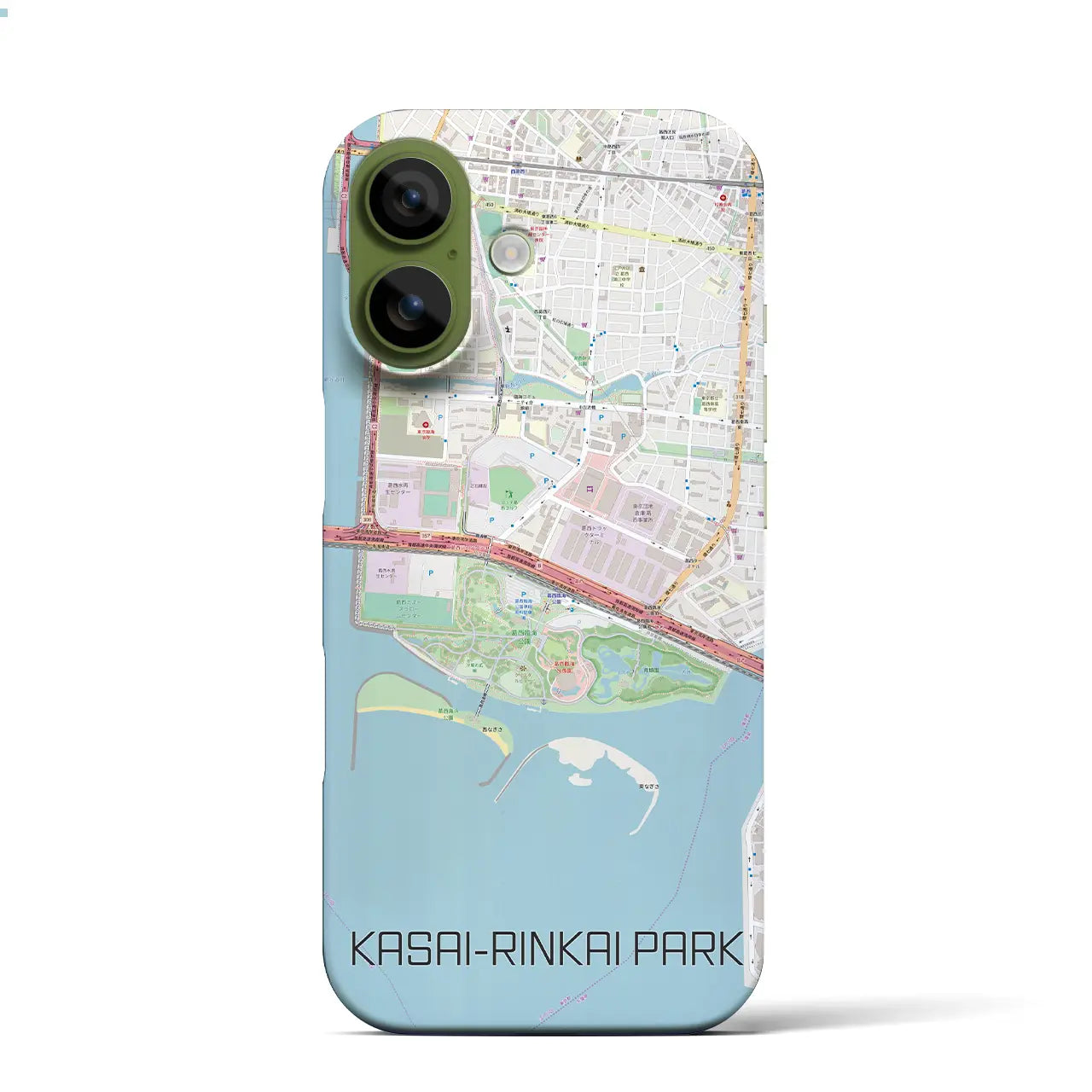 【葛西臨海公園(東京都)】地図柄iPhoneケース(バックカバータイプ)