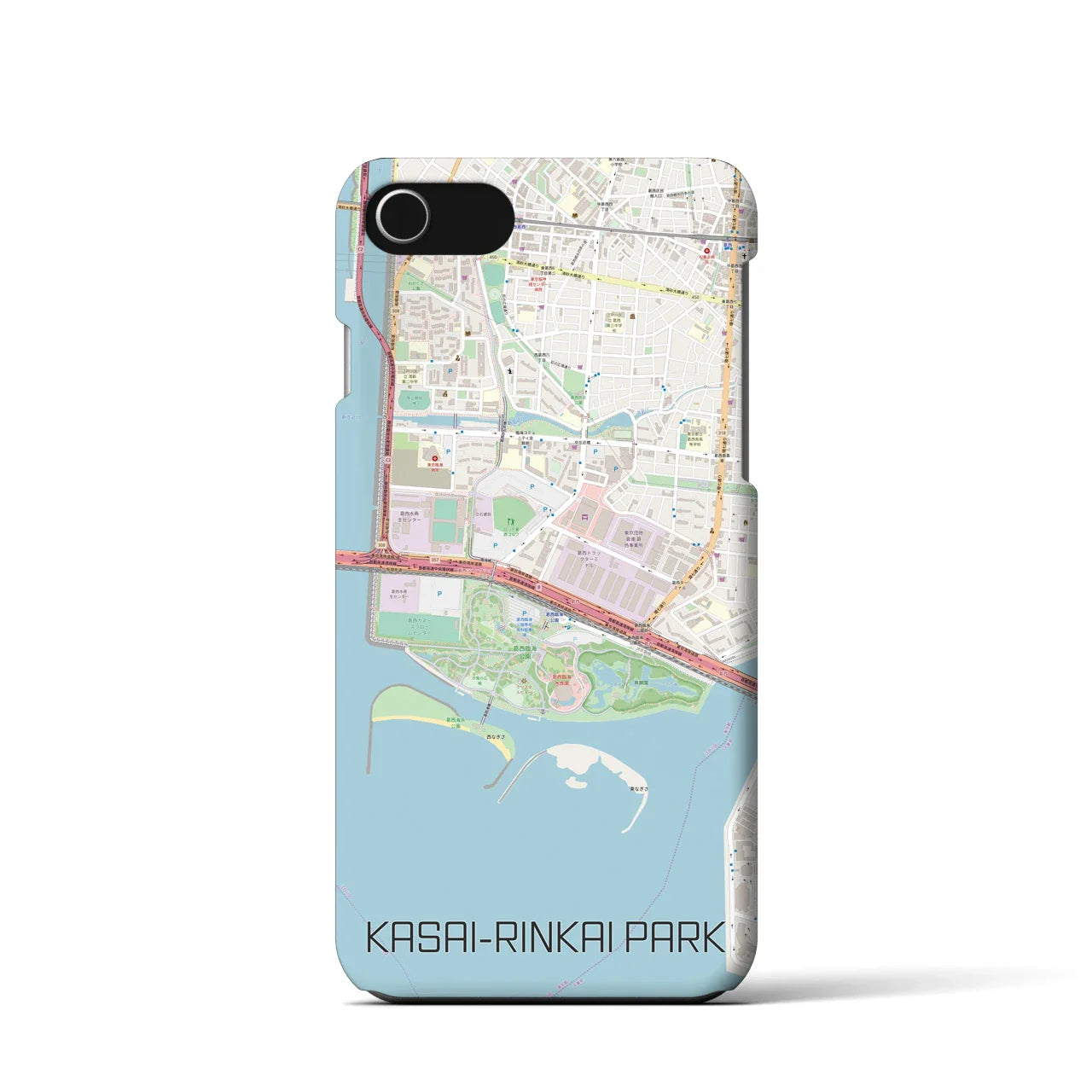 【葛西臨海公園(東京都)】地図柄iPhoneケース(バックカバータイプ)