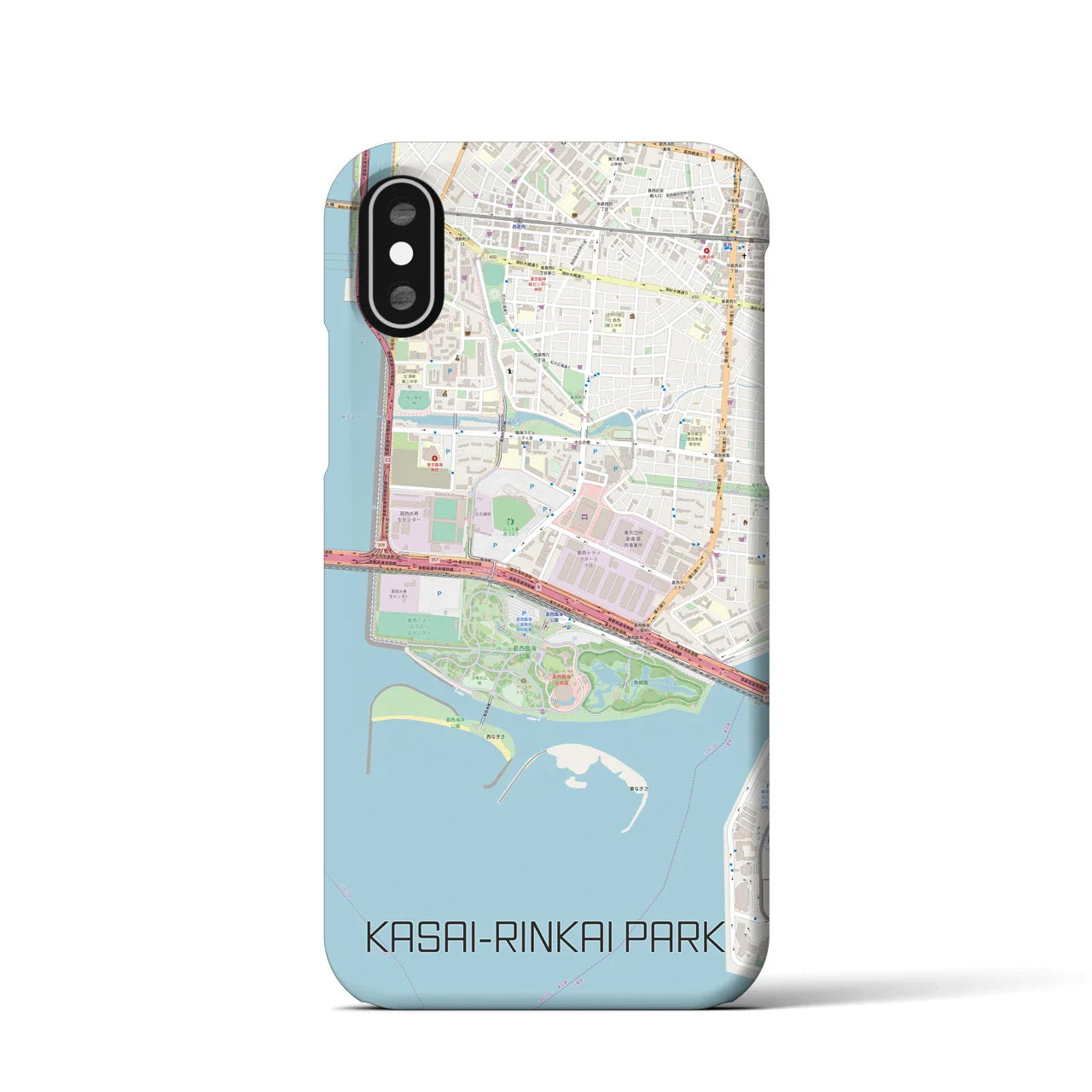 【葛西臨海公園(東京都)】地図柄iPhoneケース(バックカバータイプ)