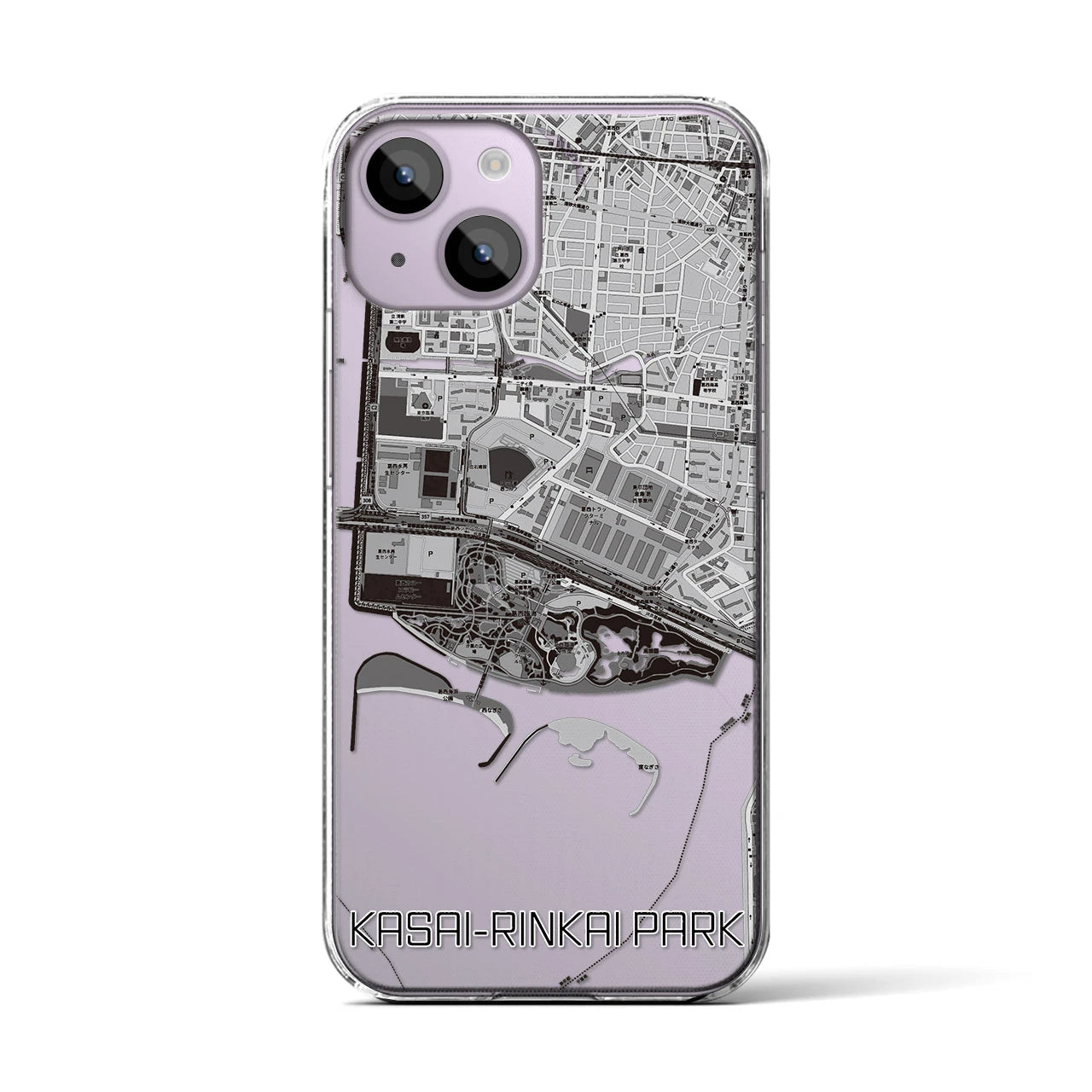 【葛西臨海公園(東京都)】地図柄iPhoneケース(クリアタイプ)