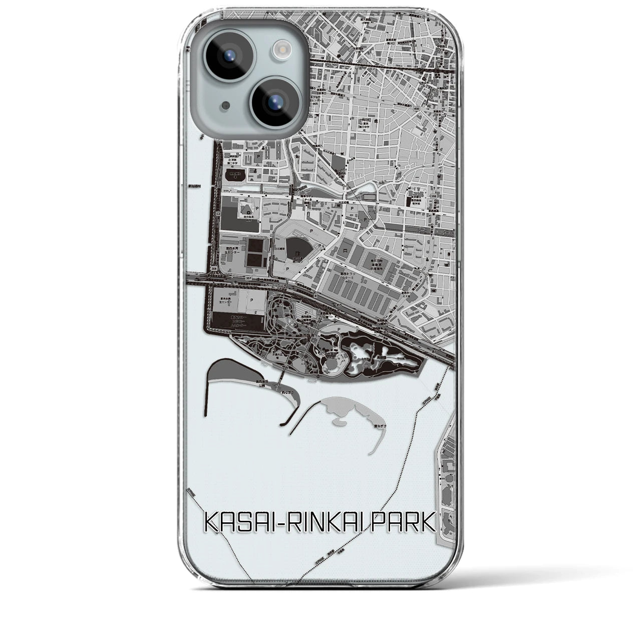 【葛西臨海公園(東京都)】地図柄iPhoneケース(クリアタイプ)