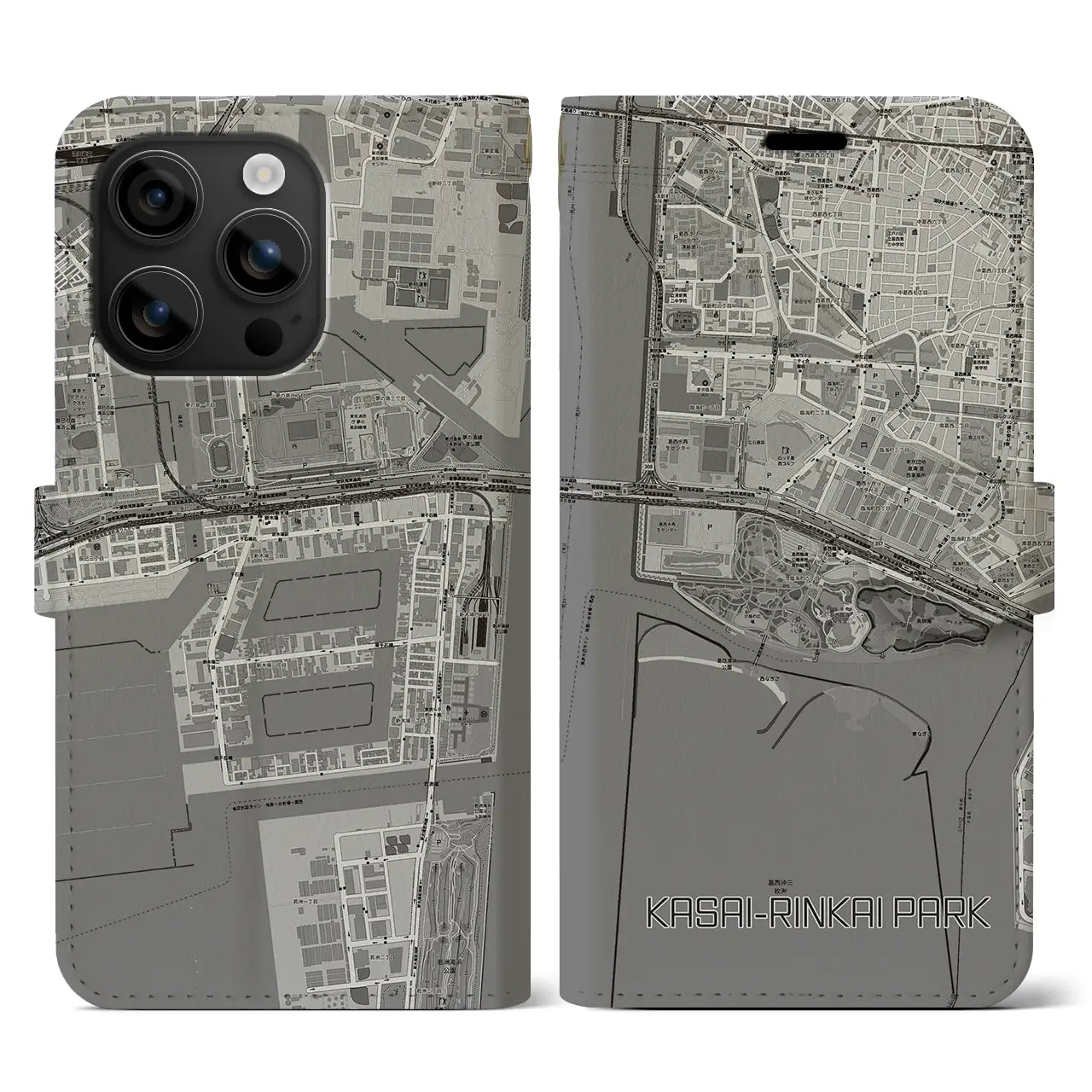 【葛西臨海公園(東京都)】地図柄iPhoneケース(手帳タイプ)