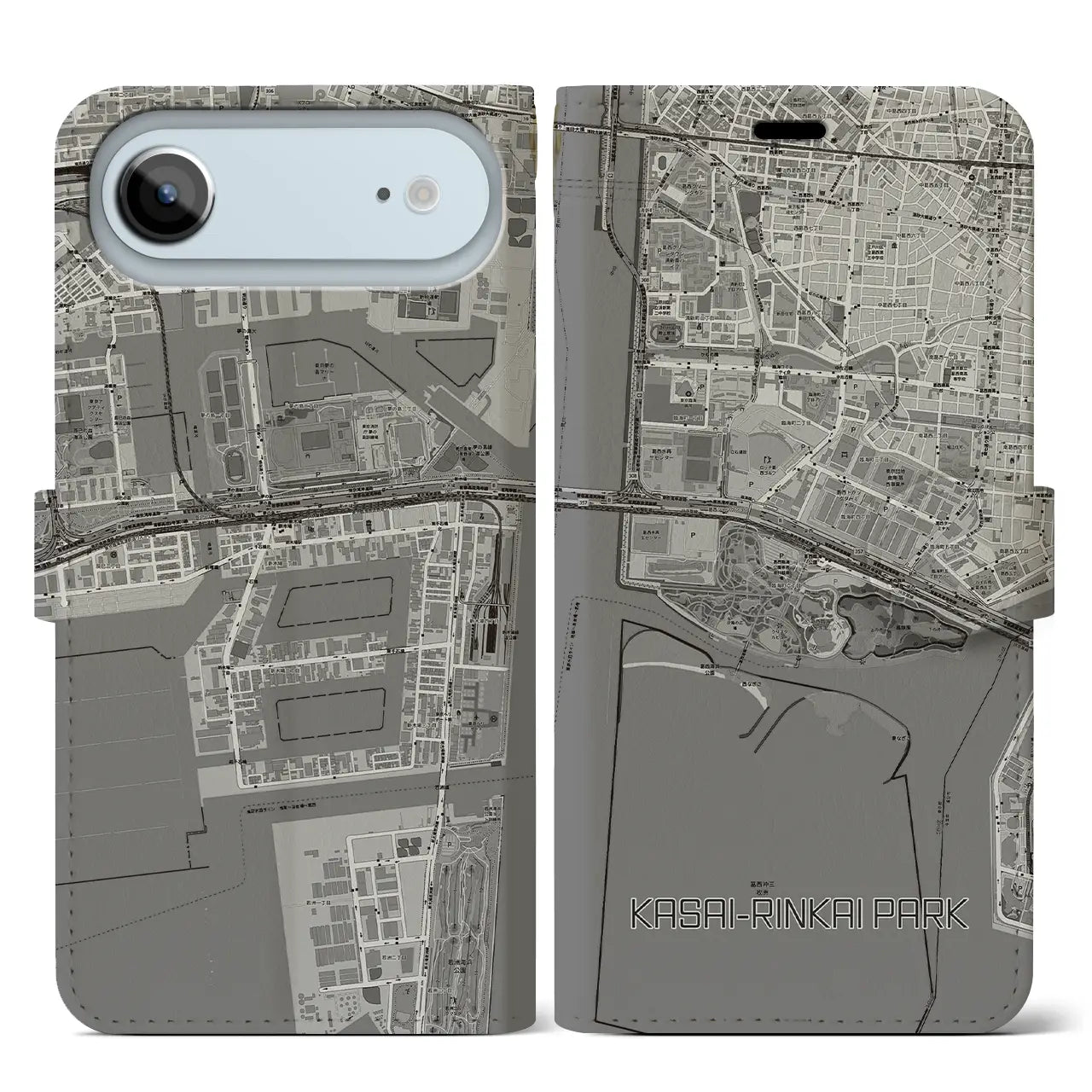 【葛西臨海公園(東京都)】地図柄iPhoneケース(手帳タイプ)