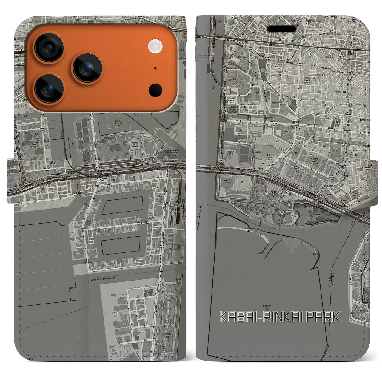 【葛西臨海公園(東京都)】地図柄iPhoneケース(手帳タイプ)