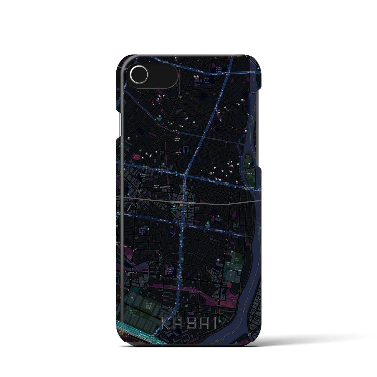 【葛西(東京都)】地図柄iPhoneケース(バックカバータイプ)