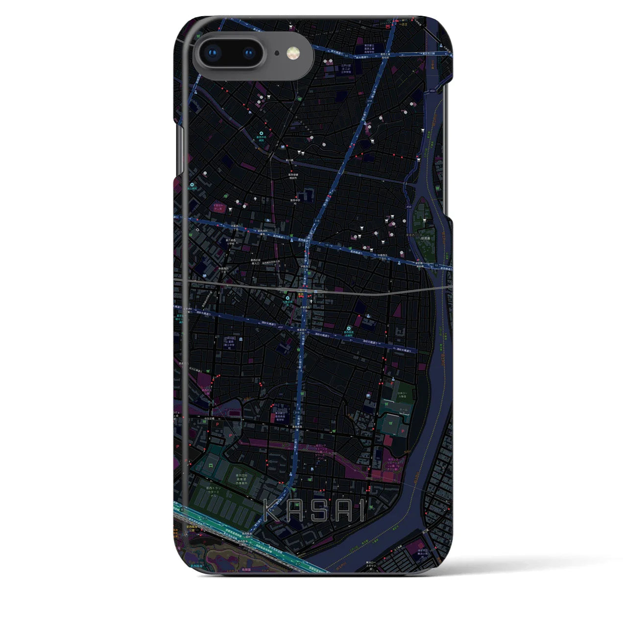 【葛西(東京都)】地図柄iPhoneケース(バックカバータイプ)