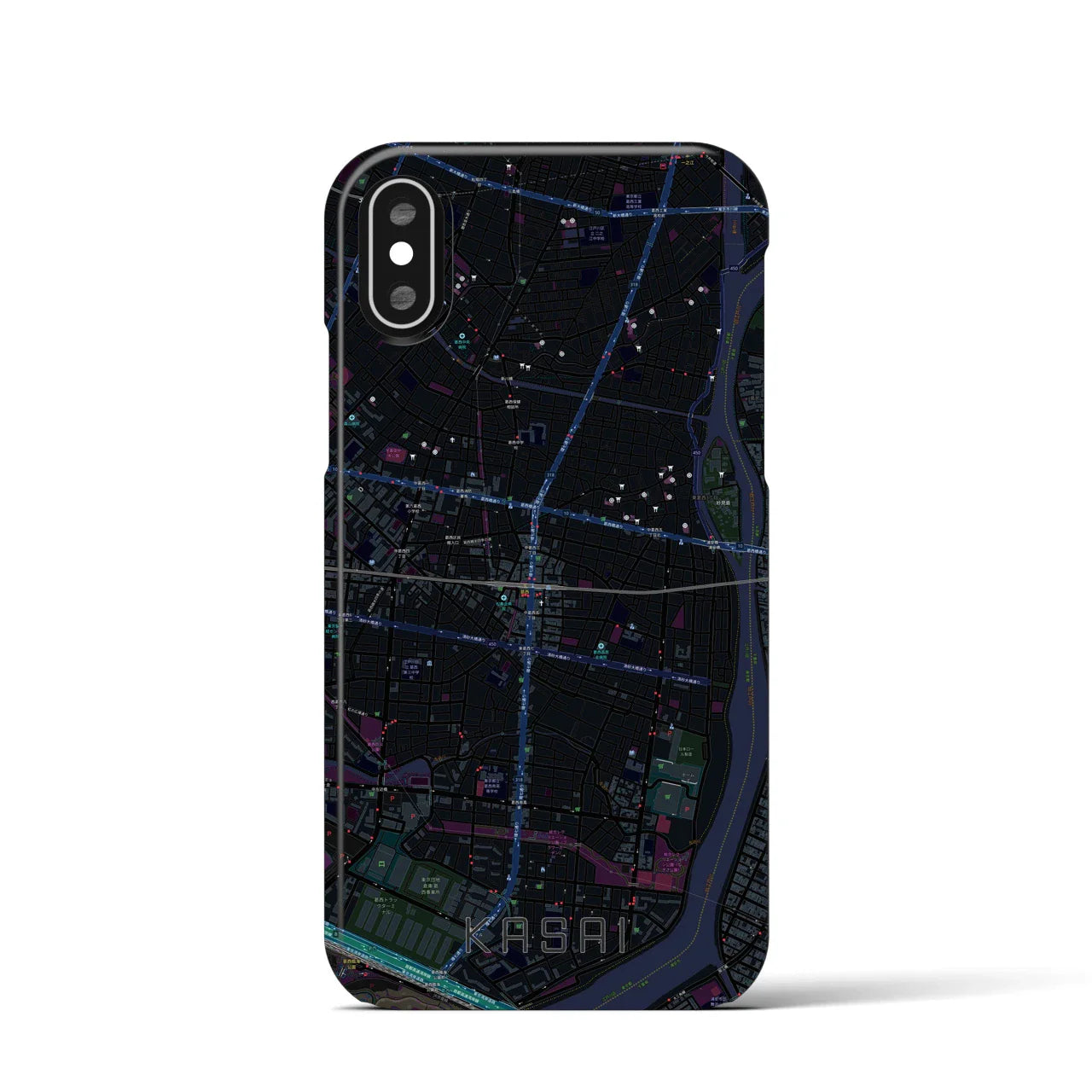 【葛西(東京都)】地図柄iPhoneケース(バックカバータイプ)