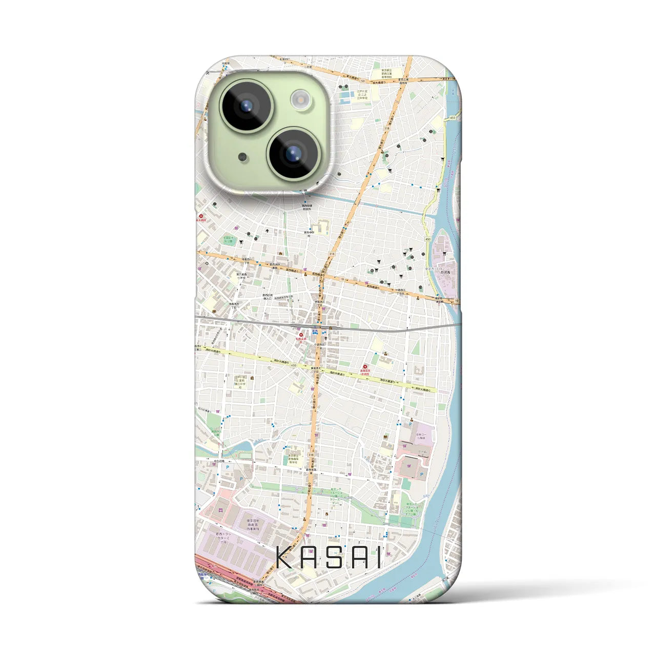 【葛西(東京都)】地図柄iPhoneケース(バックカバータイプ)