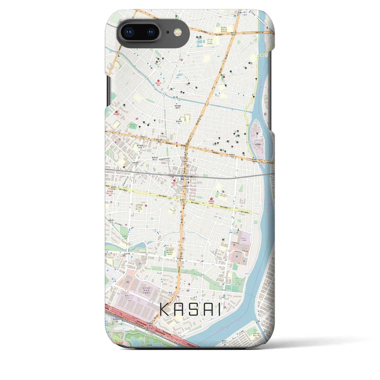 【葛西(東京都)】地図柄iPhoneケース(バックカバータイプ)