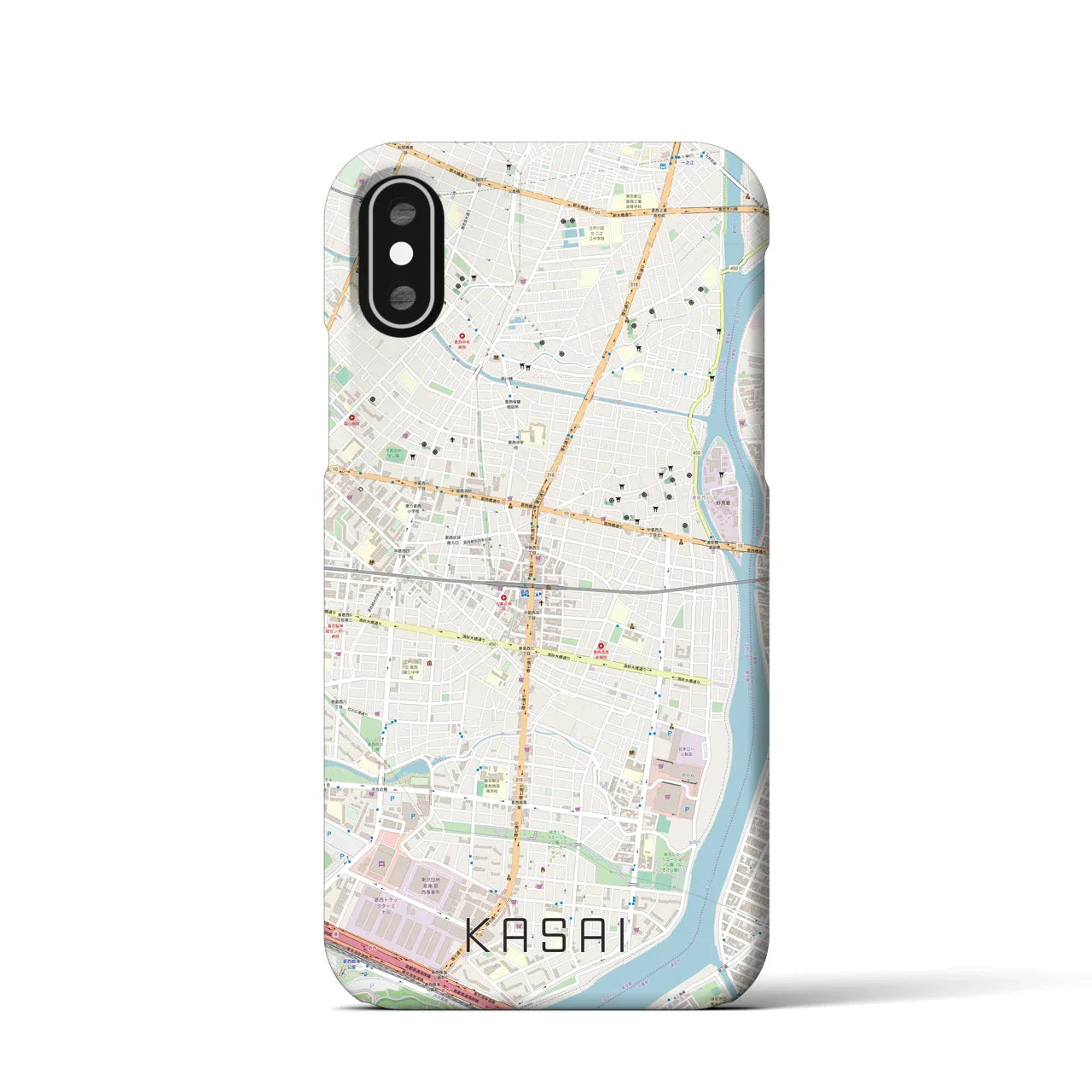 【葛西(東京都)】地図柄iPhoneケース(バックカバータイプ)