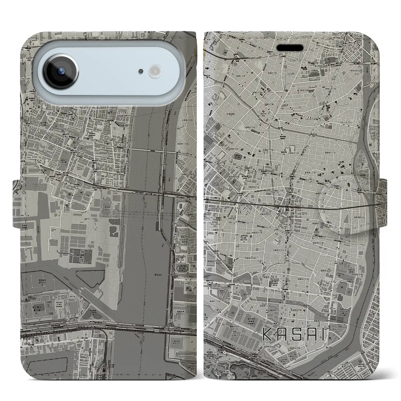 【葛西(東京都)】地図柄iPhoneケース(手帳タイプ)