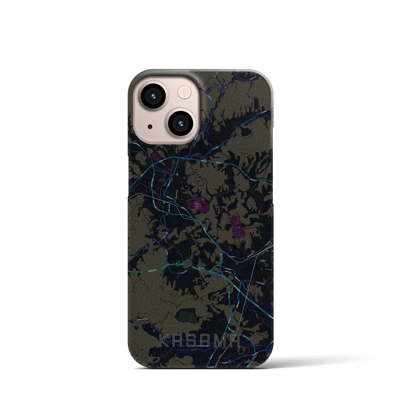 【笠間(茨城県)】地図柄iPhoneケース(バックカバータイプ)
