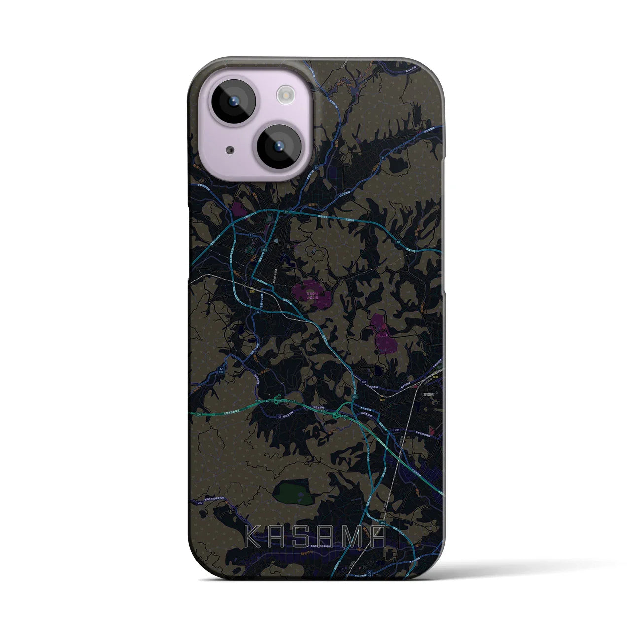 【笠間(茨城県)】地図柄iPhoneケース(バックカバータイプ)